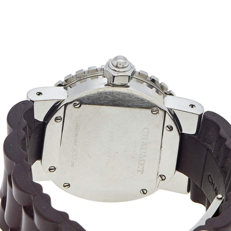 Pre Owned Chaumet Purple Stainless Steel Rubber Class One Ref.622 Women's Wristwatch 33 mm