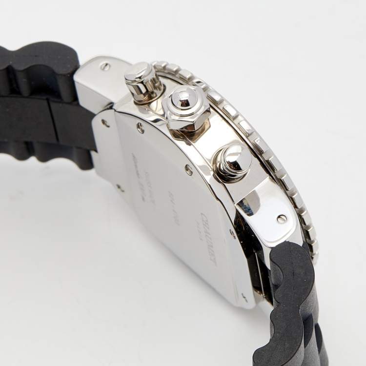 Pre Owned Chaumet Black Stainless Steel Rubber Class One 624 Women's Wristwatch 37 mm