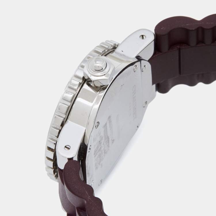 Pre Owned Chaumet Mother of Pearl Diamond Stainless Steel Rubber Class One 622 Women's Wristwatch 33 mm