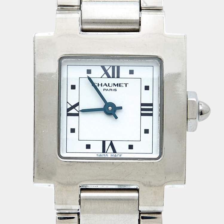 مملوكة مسبقًا Chaumet White Stainless Steel Women's Wristwatch 21 mm