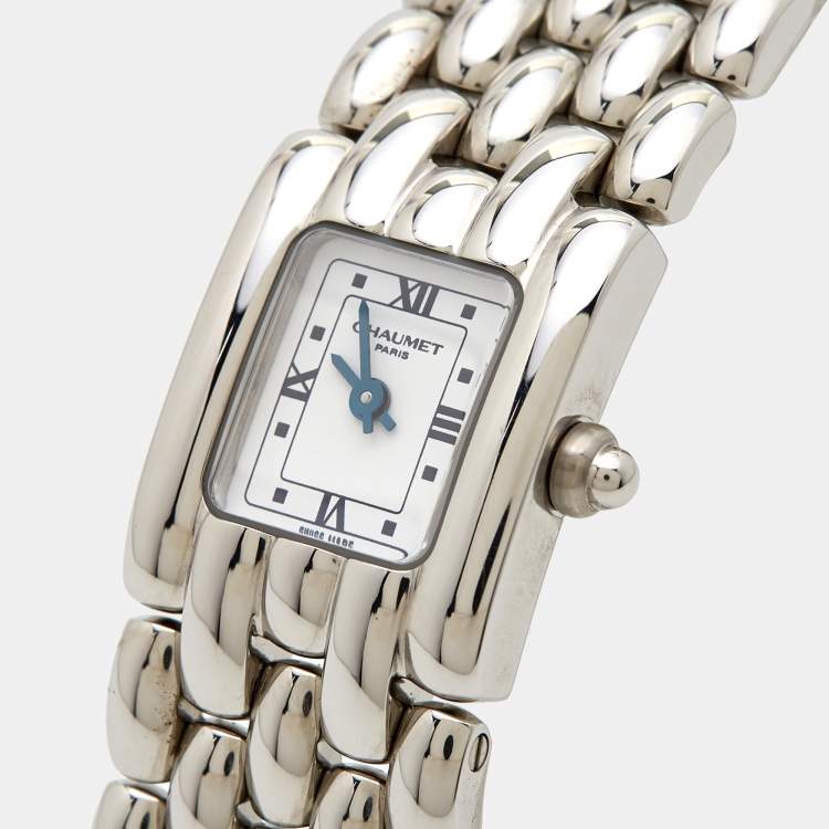 Pre Owned Chaumet White Stainless Steel Khesis 99340-040 Women's Wristwatch 17 mm