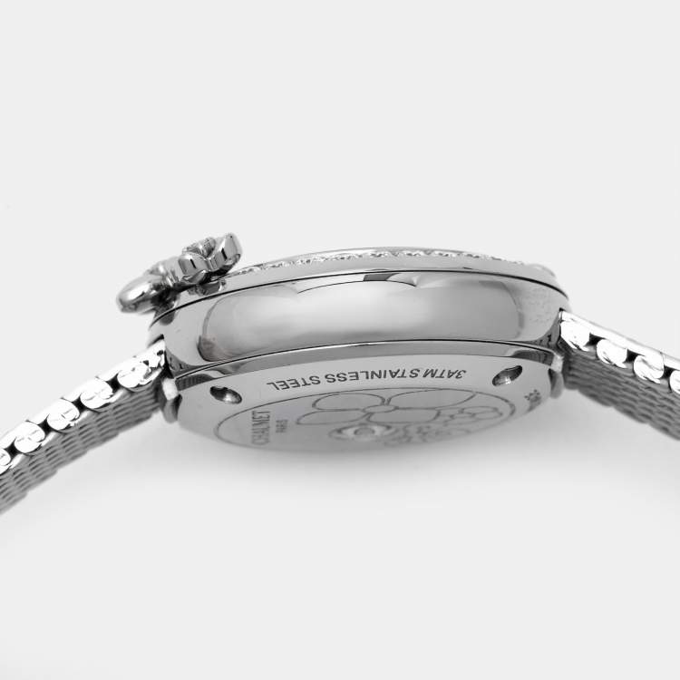 Pre Owned Chaumet Green Stainless Steel Diamond Hortensia Eden W83880-001 Women's Wristwatch 22 mm  