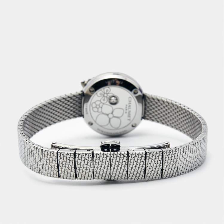 Pre Owned Chaumet Green Stainless Steel Diamond Hortensia Eden W83880-001 Women's Wristwatch 22 mm  