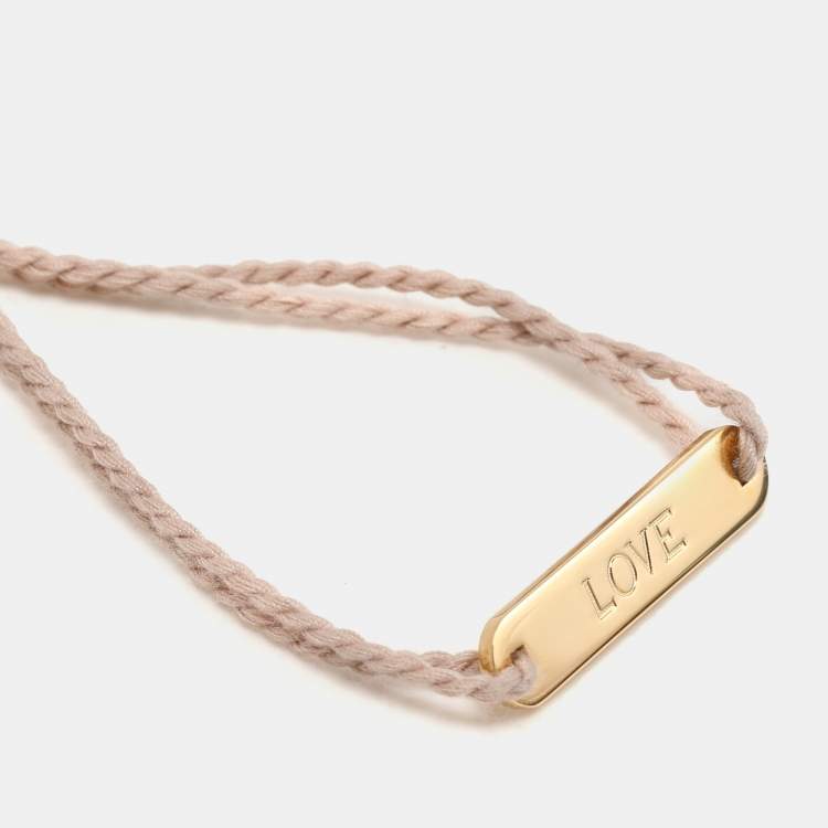 Pre Owned Chloé Beige Rope Love Plaque Bracelet