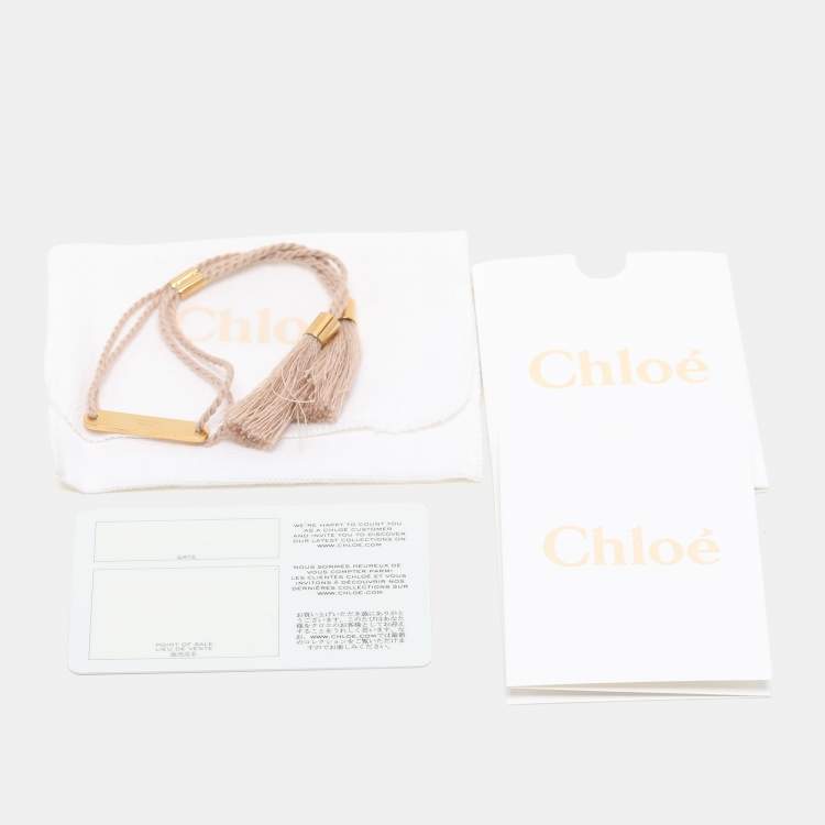 Pre Owned Chloé Beige Rope Love Plaque Bracelet
