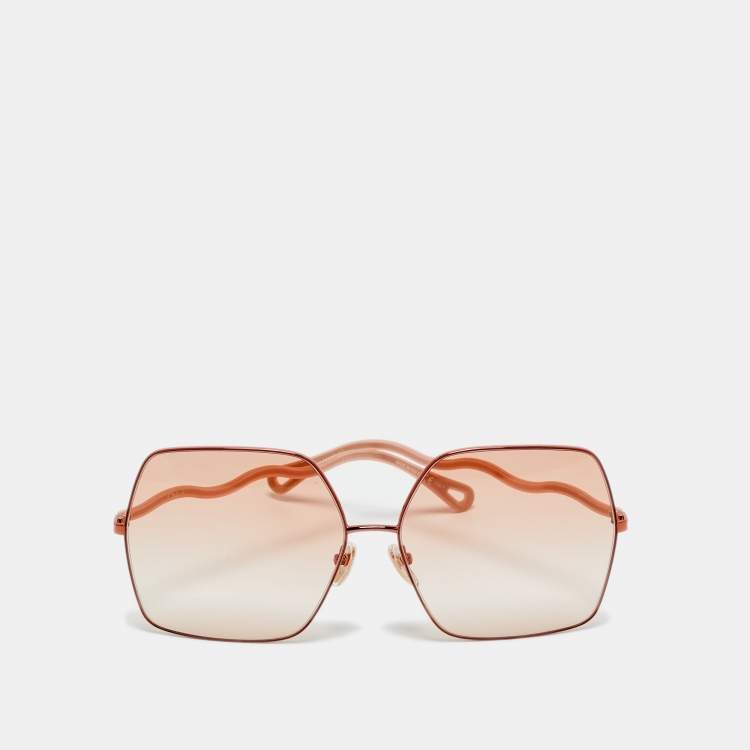 مملوكة مسبقًا Chloé Peach Gradient CH0054S Noore Oversized Sunglasses