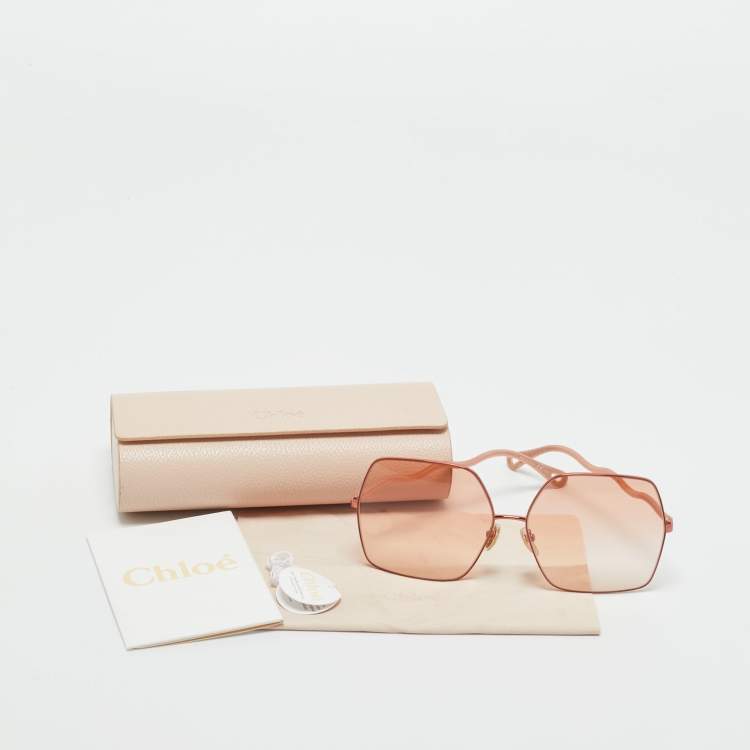 مملوكة مسبقًا Chloé Peach Gradient CH0054S Noore Oversized Sunglasses