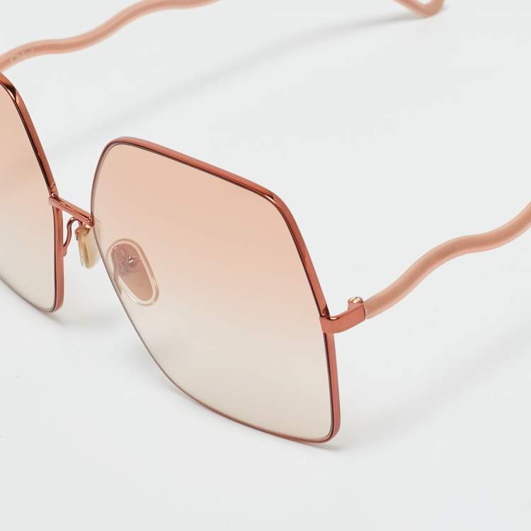 مملوكة مسبقًا Chloé Peach Gradient CH0054S Noore Oversized Sunglasses