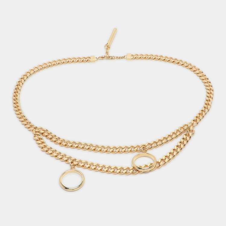 Pre Owned Chloe M/L Chain Waist Belt Gold Tone Metal