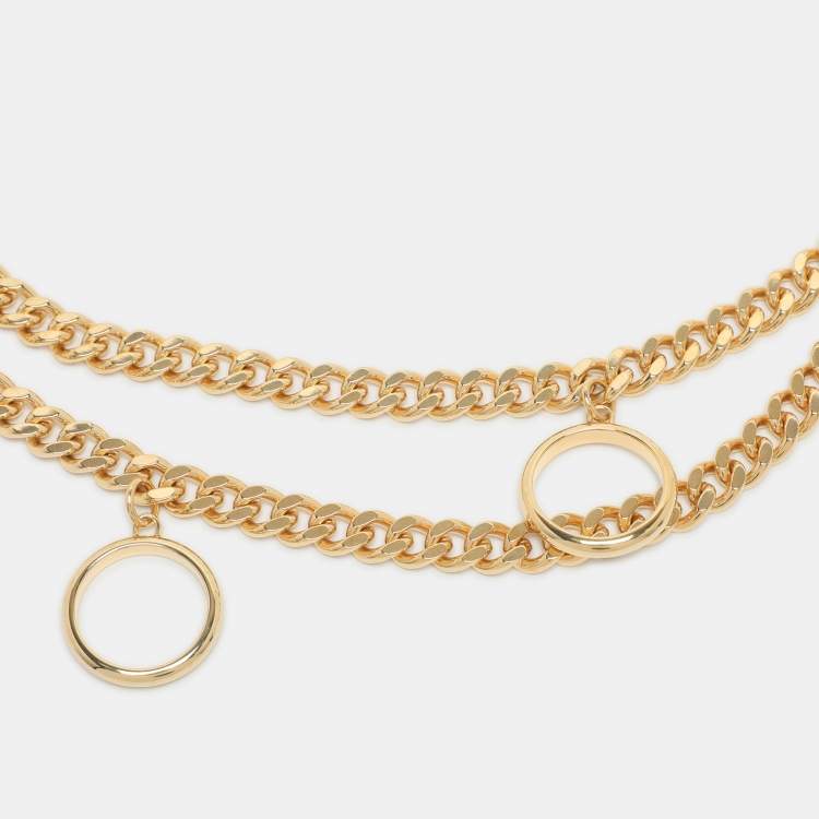Pre Owned Chloe M/L Chain Waist Belt Gold Tone Metal