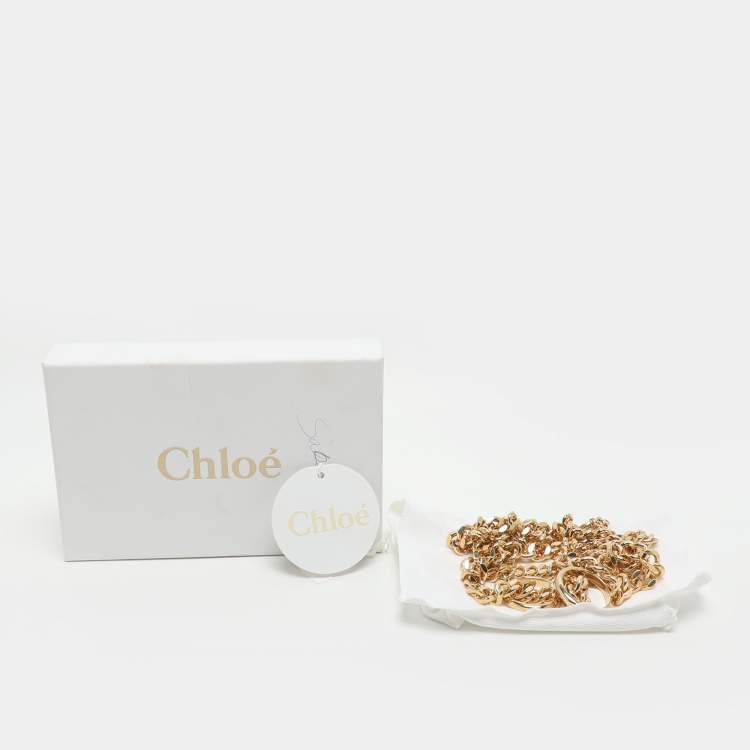 Pre Owned Chloe M/L Chain Waist Belt Gold Tone Metal