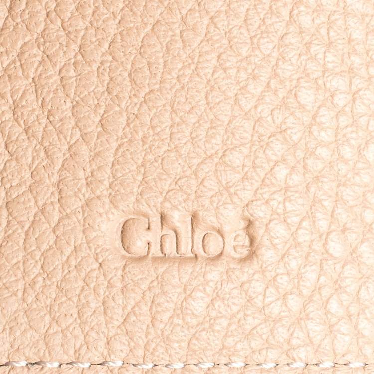 Pre Owned Chloe Peach Leather Passport Holder