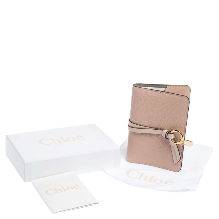 Pre Owned Chloe Peach Leather Passport Holder