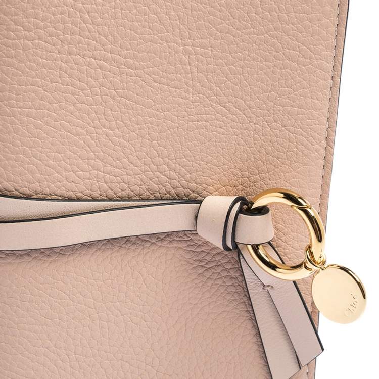 Pre Owned Chloe Peach Leather Passport Holder
