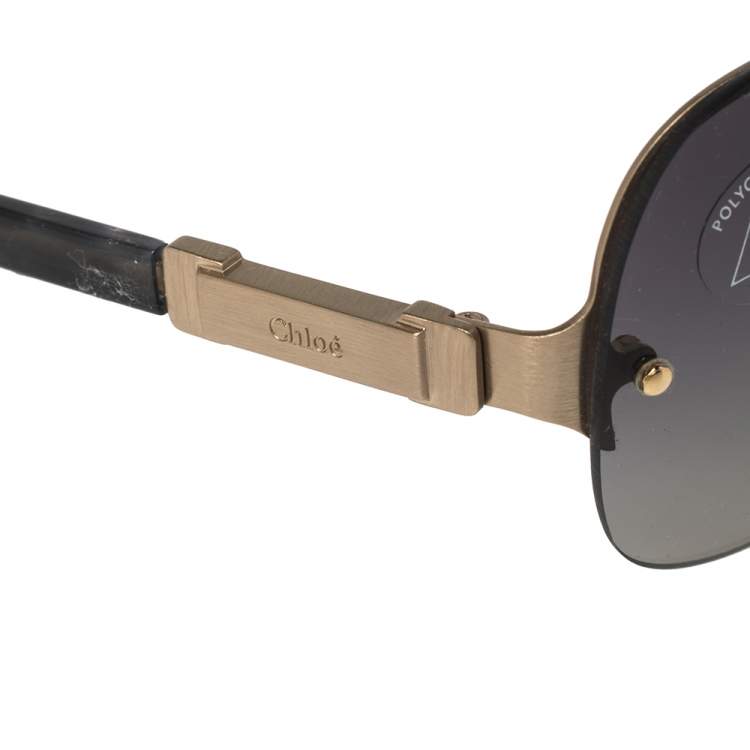 Pre Owned Chloe Black/Gold CL 2215 Gradient Rimless Sunglasses