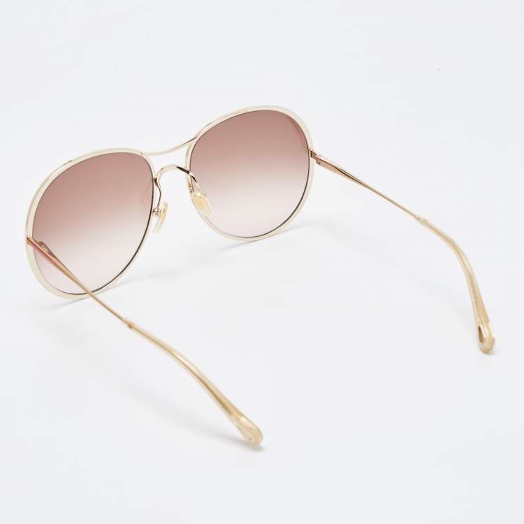 Pre Owned Chloe Brown Gradient CH0016S Aviator Sunglasses