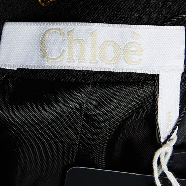 Pre Owned Chloe Black Wool Blend Front Open  Jacket M