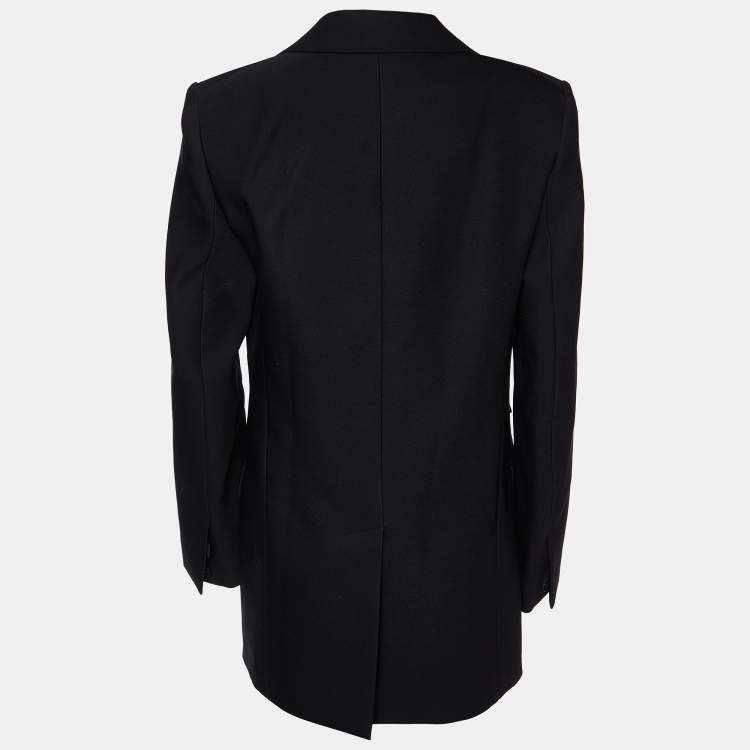 Pre Owned Chloe Black Wool Blend Front Open  Jacket M