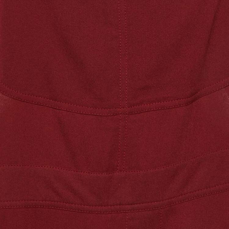 Pre Owned Chloe Burgundy Crepe Buckled Jumpsuit L