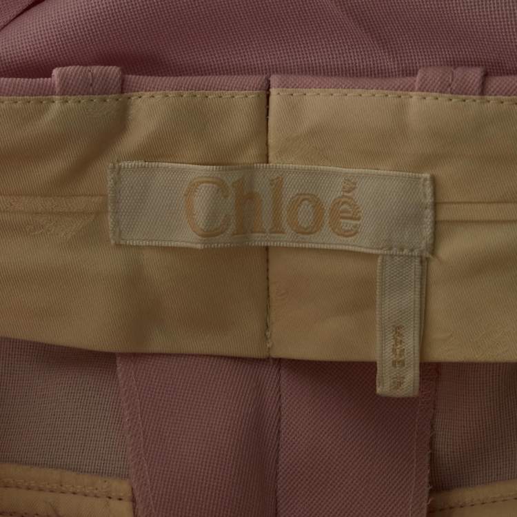 Pre Owned Chloé Sweet Lilac Wool Straight Leg Trousers S