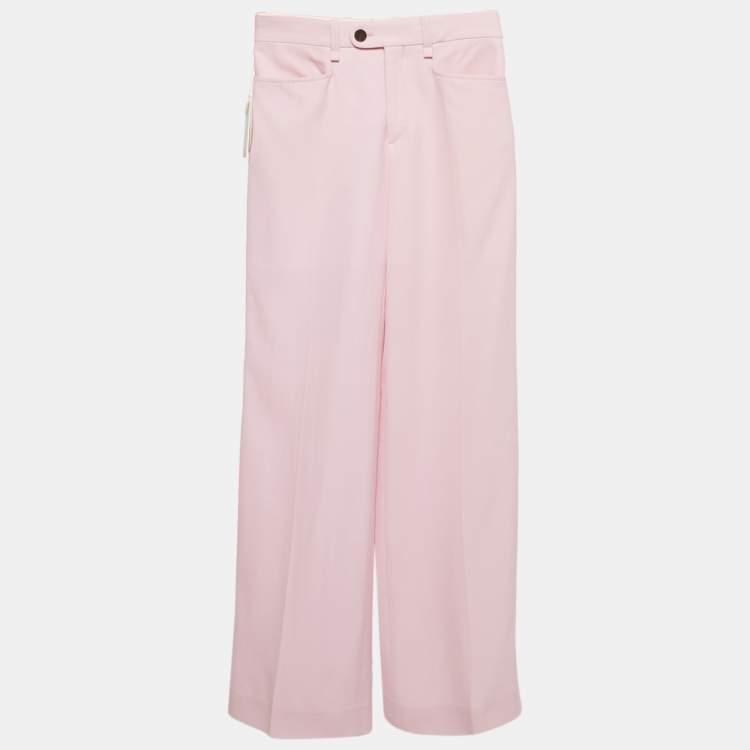 Pre Owned Chloé Sweet Lilac Wool Straight Leg Trousers S