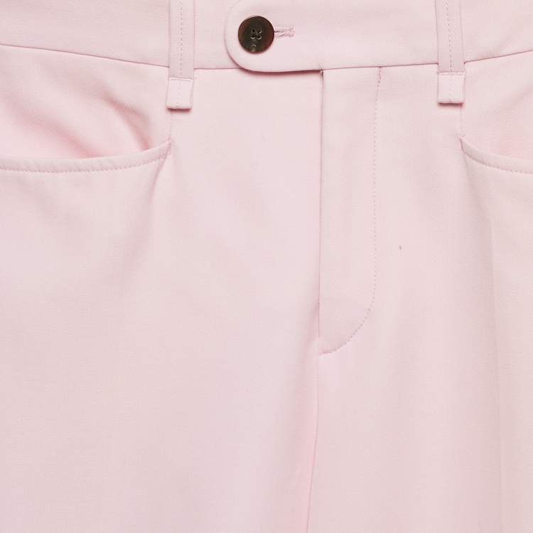 Pre Owned Chloé Sweet Lilac Wool Straight Leg Trousers S