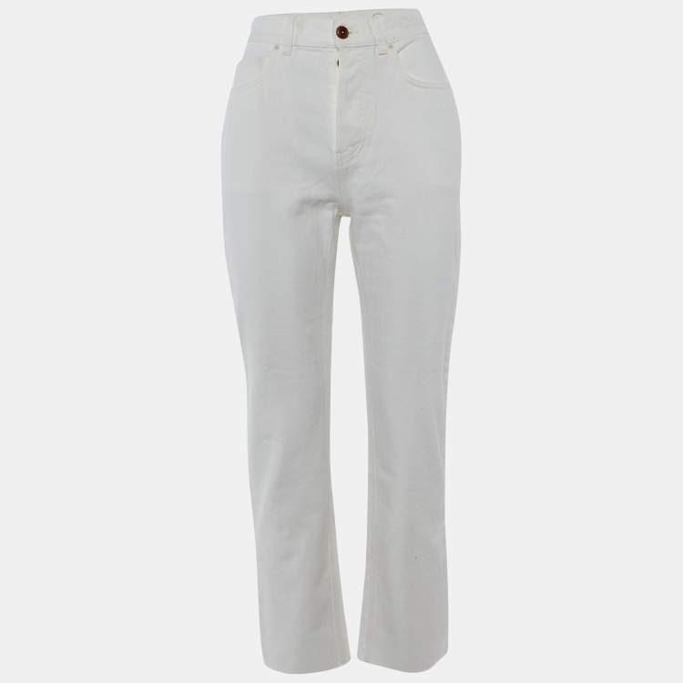 Pre Owned Chloé White Denim Straight Fit jeans S/Waist 27"