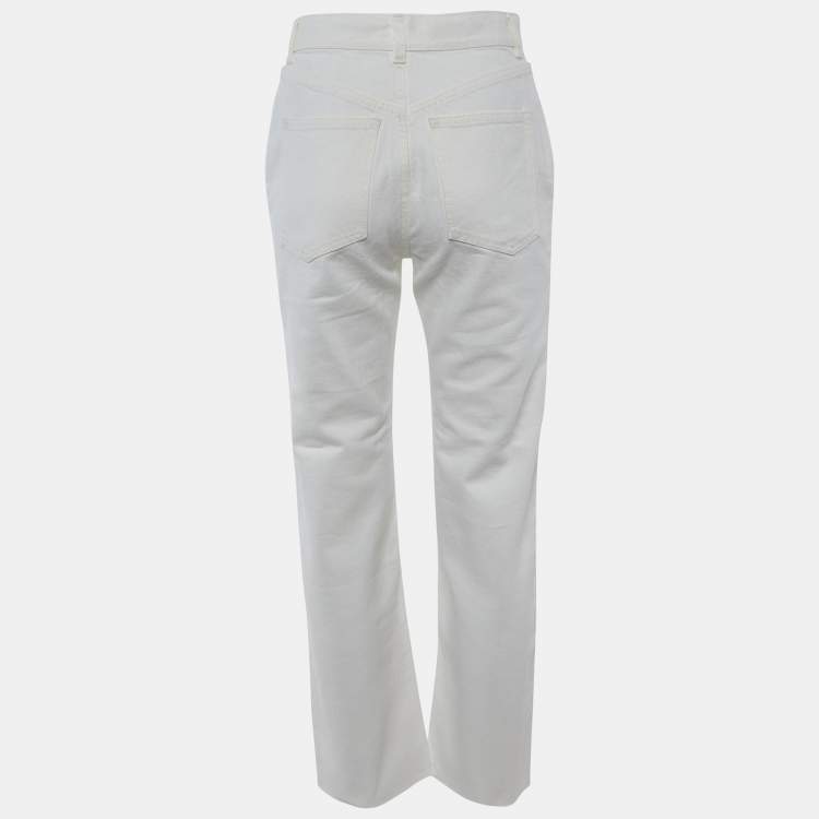 Pre Owned Chloé White Denim Straight Fit jeans S/Waist 27"
