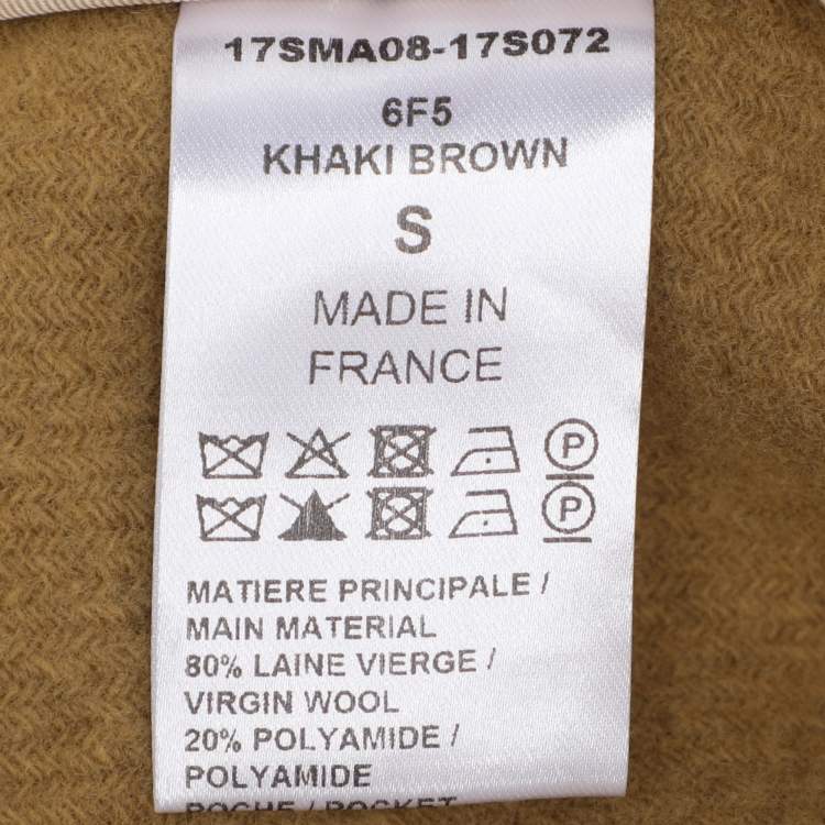 Pre Owned Chloe Khaki Brown Wool Blend Hoodie Cape S
