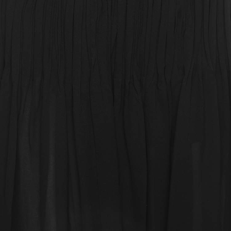 Pre Owned Chloe Black SIlk Pleated Midi Skirts M