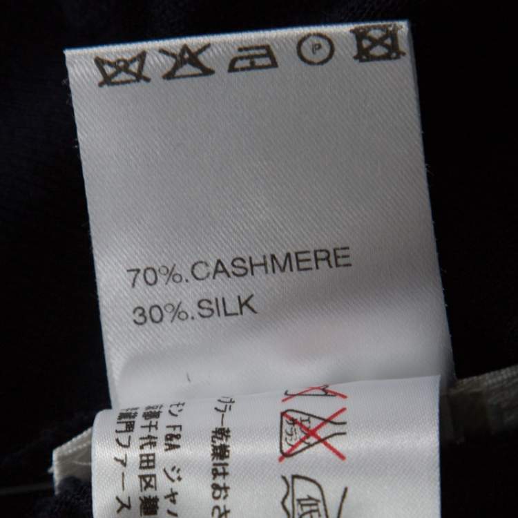 Pre Owned Chloe Navy Blue Cashmere Front Tie Sleeveless Vest M 