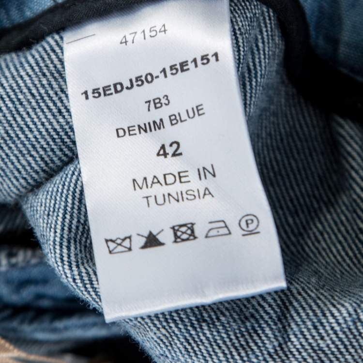 Pre Owned Chloe Indigo Denim Button Front Flared Maxi Skirt L