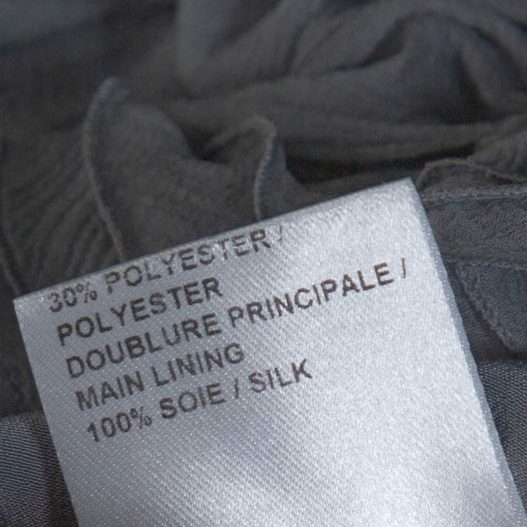 Pre Owned Chloe Grey Silk Crepon Lace Appliqued Ruffled Blouse S