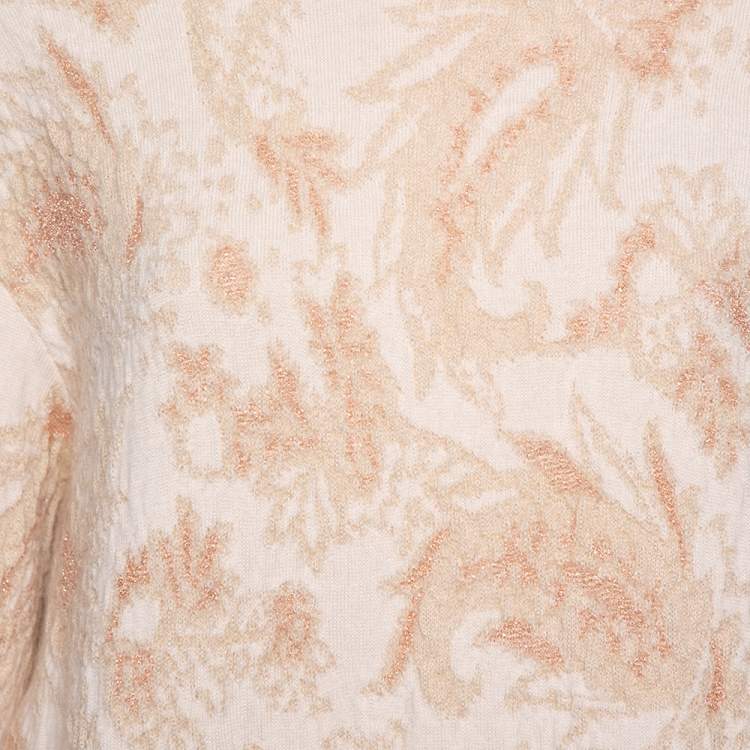 Pre Owned Chloe Beige Lurex Wool & Mohair Oversized Sweater M