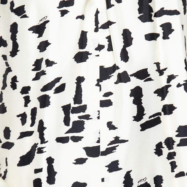 Pre Owned Chloe Naturel Printed Silk Pleated Front Detail Short Dress M