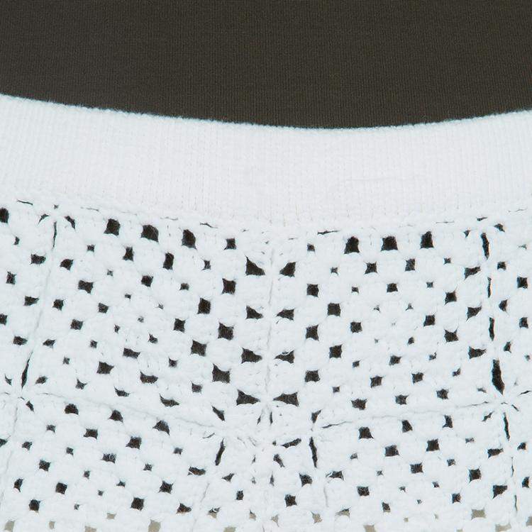 Pre Owned Chloe White Crochet Knit Skirt M