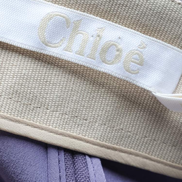 مملوكة مسبقًا Chloe Shadow Purple Wool Flared Leg Trousers M