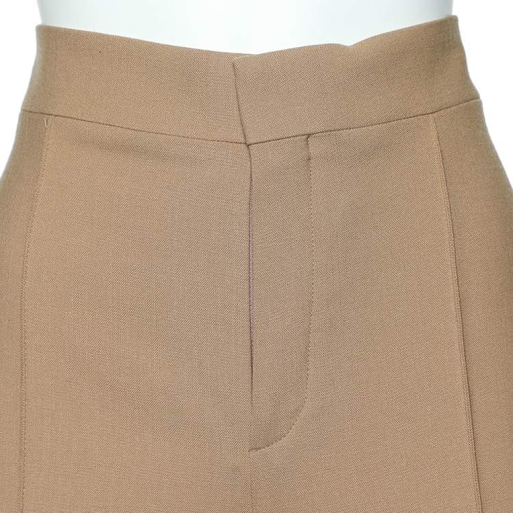 Pre Owned Chloe Brown Wool Flared Leg Trousers L