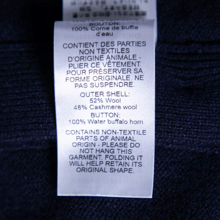 Pre Owned Chloe Blue Wool Turtleneck Side Button Detailed Belted Dress M