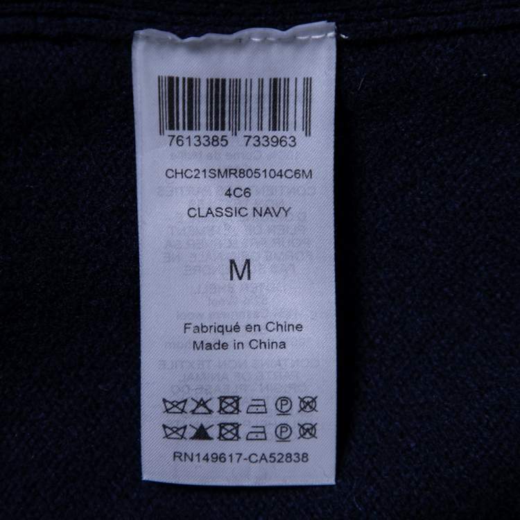 Pre Owned Chloe Blue Wool Turtleneck Side Button Detailed Belted Dress M