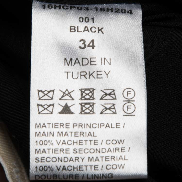 Pre Owned Chloé Black Leather & Nubuck Paneled Cropped Biker Pants S