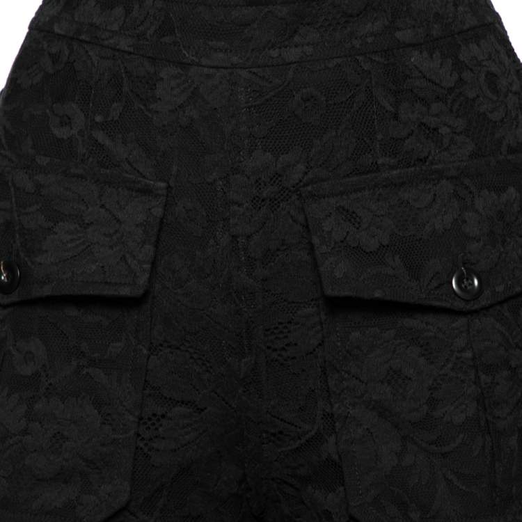 Pre Owned Chloe Black Sheer Lace Cargo Trousers S