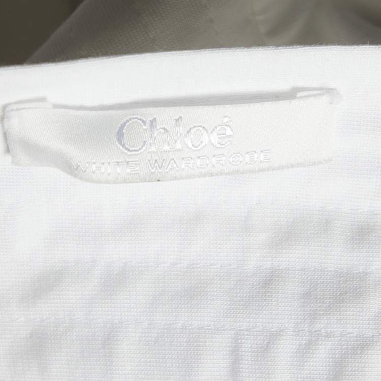 Pre Owned Chloe White Wardrobe White Cotton Knit Oversized Top S