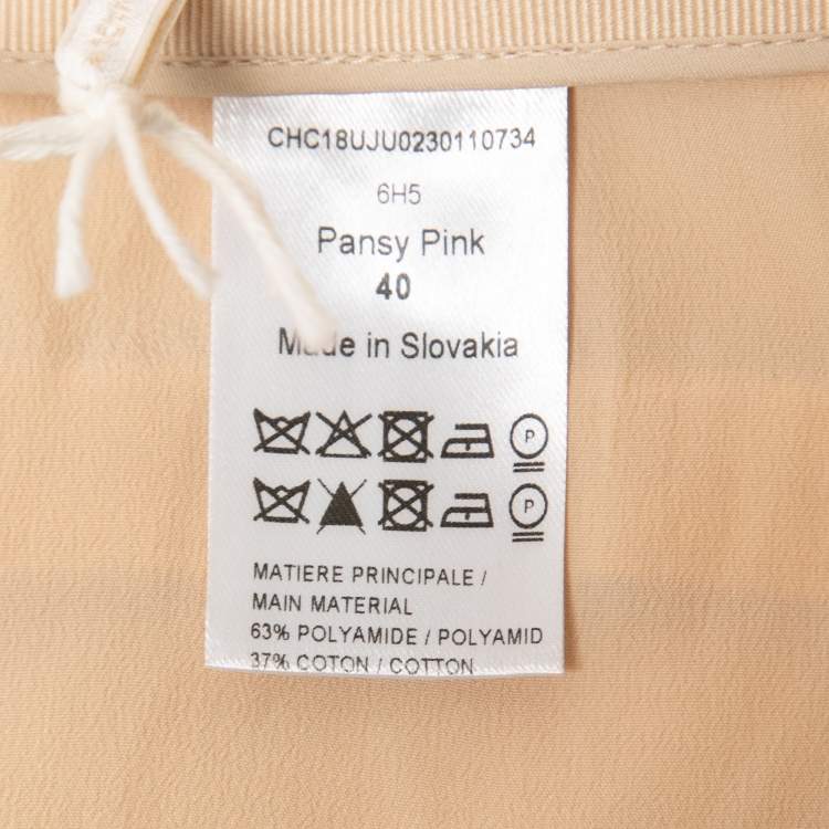 Pre Owned Chloe Pansy Pink Jacquard Peplum Mini Skirt M