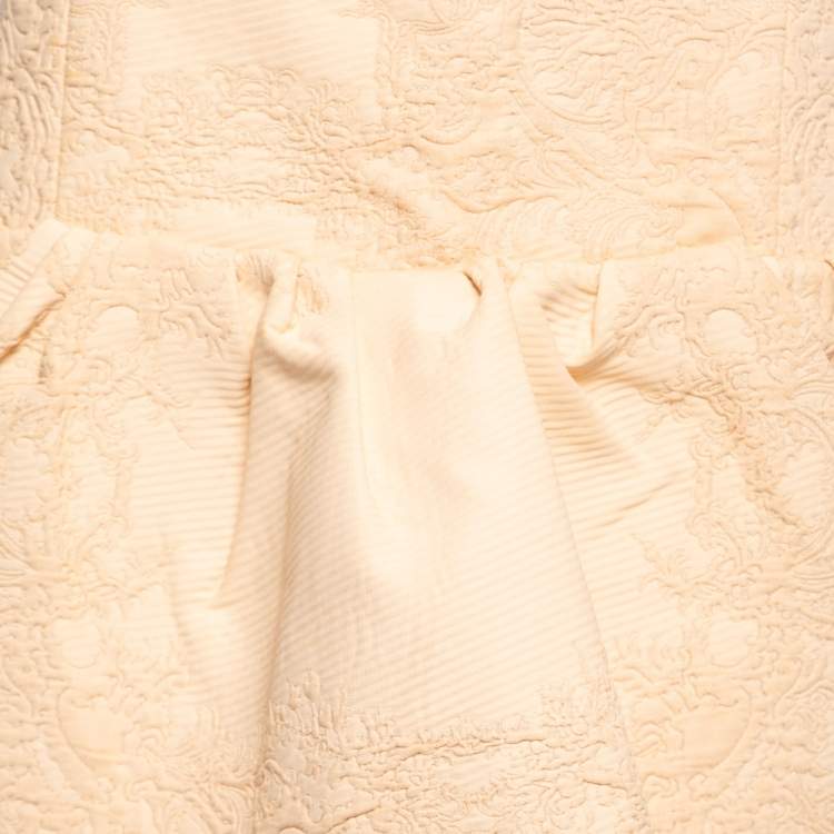 Pre Owned Chloe Pansy Pink Jacquard Peplum Mini Skirt M