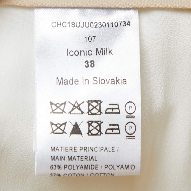Pre Owned Chloe Iconic Milk Jacquard Gathered Mini Skirt M