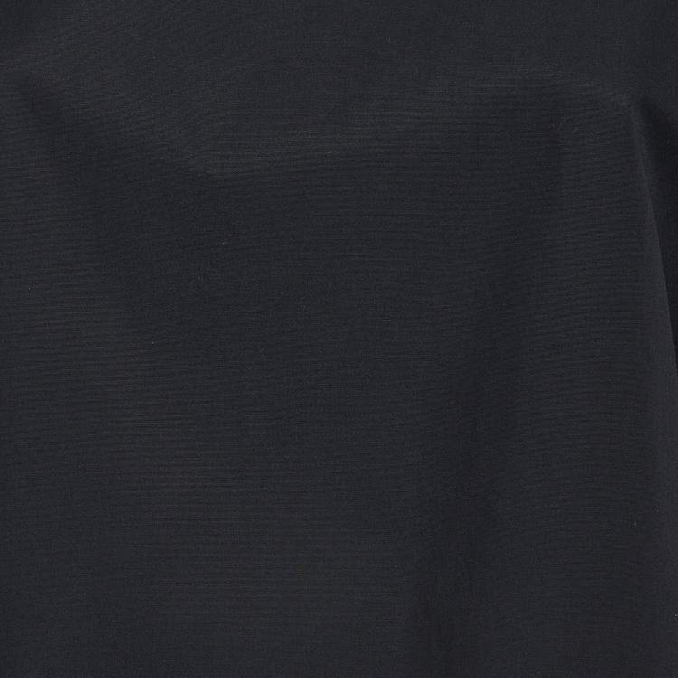 Pre Owned Chloe Navy Blue Poplin Tie-Up Cold Shoulder Blouse M
