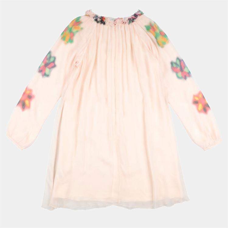 مملوكة مسبقًا Chloe Pink Silk Flared Dress Size 6Y