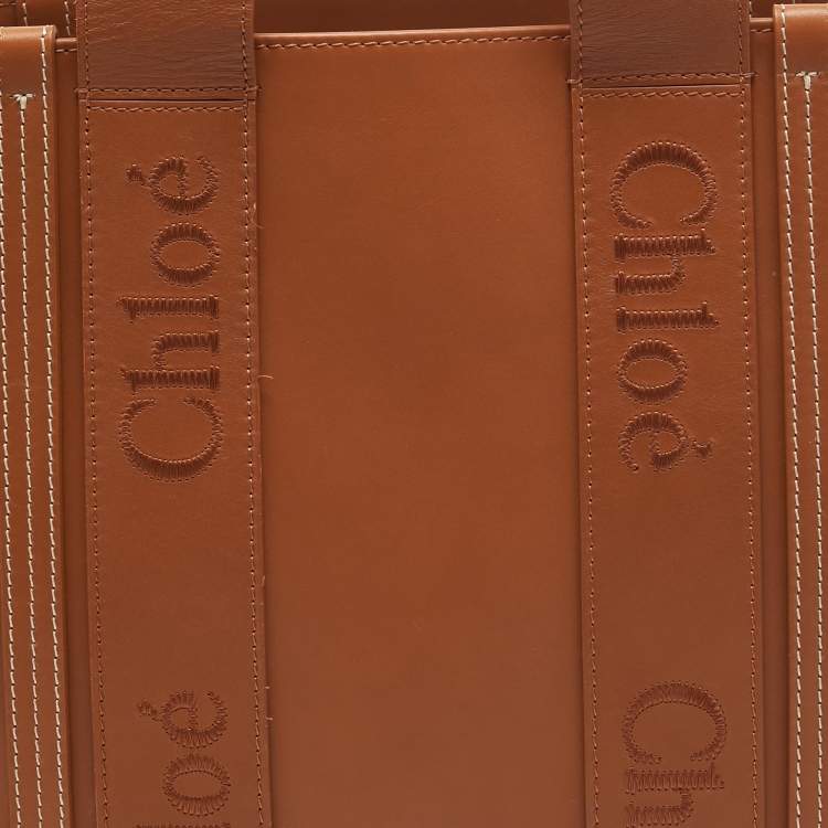 Pre Owned Chloe Caramel Leather Medium Woody Tote