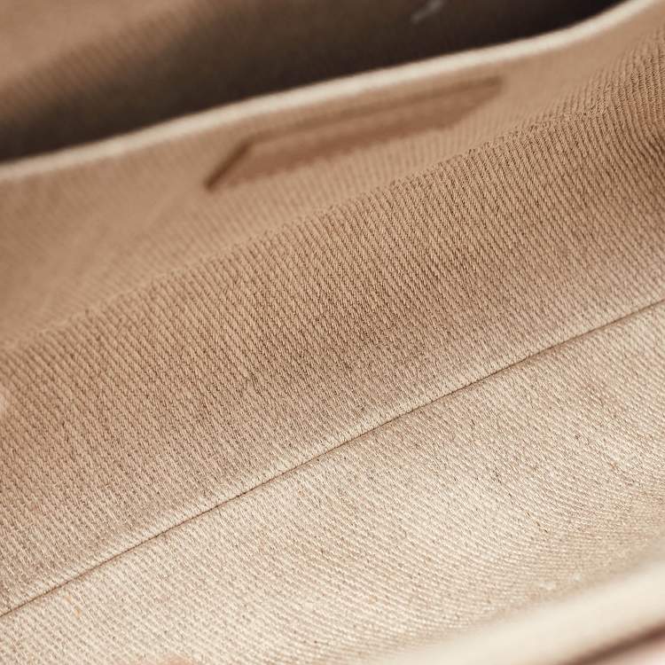 Pre Owned Chloe Beige/Light Pink Canvas and Leather Small Woody Tote